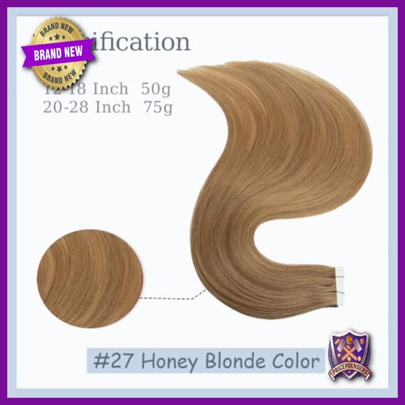 14 Inch Tape In Human Hair Extensions Straight Double Weft Natural main image 5